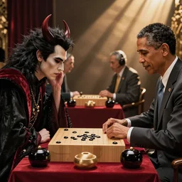 dracula competing with obama in a japanese go tournament