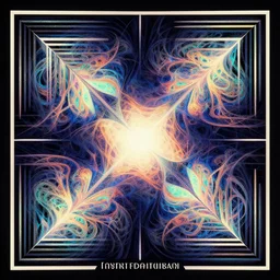 infinite diversity in infinite combinations art deco geometric abstract art minimalist poster art retrofuturism digital illustration fractal complex cosmic entangled ethereal futuristic geometric infinity iridescent mysterious sci - fi art