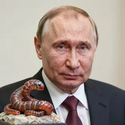 vladimir putin became bloody ugly worm, photo - realistic, color image, 2 k, highly detailed, bodyhorror, occult art