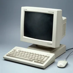 a photo of a Commodore Apple Atari IBM computer from 1983
