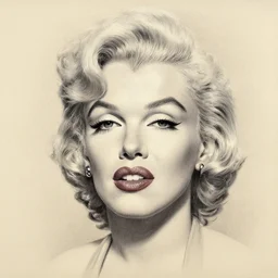 pencil art, detailed portrait of marilyn monroe, intricate,, oil painting, by yoshitaka amano, cinematic lighting