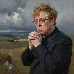 elton john lennon, film scene, oil painting, emotional vision, artstation