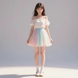 full body shot of a very beautiful girl in very cute realistic WLOP digital art style cinematic lightning with bloom ethereal effects, trending on Artstation, made by Tran Ross feminine in pastel shades, trending on pixiv, Unreal Engine 4k, rossdraws