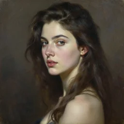 fine art portrait oil painting of a beautiful woman, perspective, ultra detailed, elegant, intricate, dynamic lighting, hyperrealism, sharp focus, art by peter mohrbacher and greg manchess and andrei riabovitchev