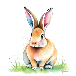 water color painting of a bunny