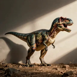 a dinosaur photographed by Annie Leibovitz