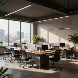 professional quality photography of a beautifully designed open office