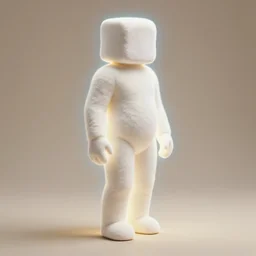 realistic photo of a a blurred fat marshmallow hairy bodysuit full height, side view, empty soft glowing space, emitting electric tesla aura radiation 1 9 6 0, life magazine photo, natural colors, metropolitan museum, kodak, 8 k, very detailed, high resolution, product photo,