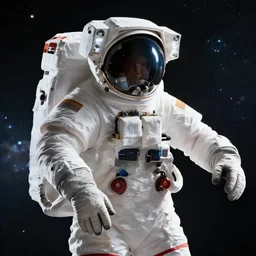 astronaut in awe at the beauty of space photorealistic