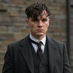 ultra realistic portrait of Thomas Shelby from Peaky Blinders, detailed, real life , well designed, 8K 3D,