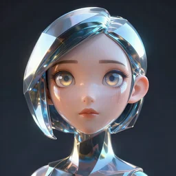 r 7 0 3 8 xx from mother in remastered 3 d geometry with raytraced highly reflective material while eve is reflected in its eyes