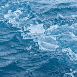 closeup professional photo of the raw essence of the element of blue turbulent water, ice chunks trapped inside a full glass perfectly round sphere hovering in the air, arcane magic, ultra detailed, dramatic lighting