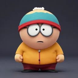 Hyperrealistic photo of Cartman from South park, studio lighting, professional photography, cinematic