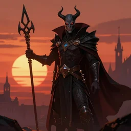 drow digital art sunset warlock