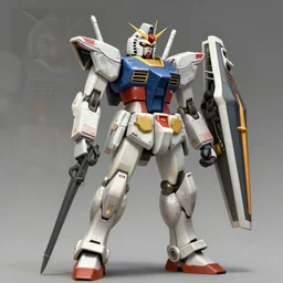a Gundam, diffuse lighting, fantasy, intricate, elegant, highly detailed, lifelike, photorealistic, digital painting, artstation, illustration, concept art, smooth, sharp focus, art by John Collier and Albert Aublet and Krenz Cushart and Artem Demura and Alphonse Mucha