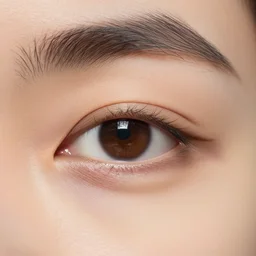 a close up of a person's eye