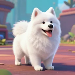 a bipedal anthropomorphic white samoyed dog in the game crash bandicoot