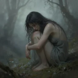 melancholic. fantasy, digital painting, hd, detailed.