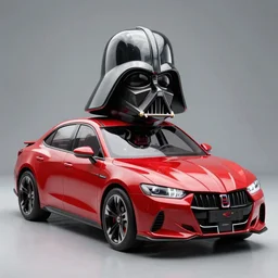 a car in homer darth vader's shape, digital art, artgem, octane render, artstation, hasselblad photo, 4 k resolution, fashion design, biologigal, product photo