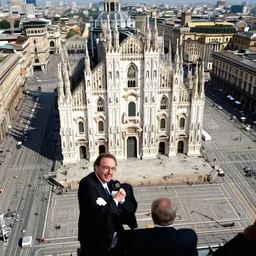 satellite view of peter capaldi visiting milan