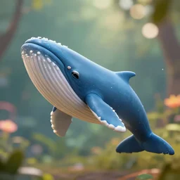 A whale in minecraft, 35mm, f/1.4, f1.8 anamorphic, bokeh, 4k, Canon, Nikon
