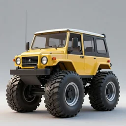 i highly modified caricature v 4 d vehicle with oversized wheels, 3 d, trending on artstation, octane render, 8 k