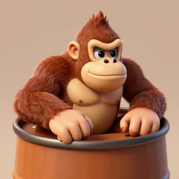 donkey kong inside of barrel