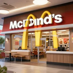 mcdonalds restaurant inside, professional photo