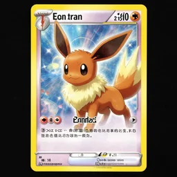 pokemon card with eevee by ross tran and artgem