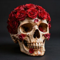 Skull made out of roses