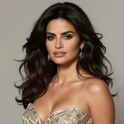 sexy Penelope cruz, fantasy, intricate, highly-detailed, elegant, dramatic lighting, gorgeous face, sexy gown, lifelike, photorealistic face, digital painting, artstation,  illustration, concept art, smooth, sharp focus, art by Jude Palencar, Luis Royo, John Collier and Albert Aublet and Krenz Cushart and Artem Demura and Alphonse Mucha