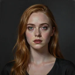 Elle Fanning in Phantom Pain picture by Sachin Teng, asymmetrical, dark vibes, Realistic Painting , Organic painting, Matte Painting, geometric shapes, hard edges, graffiti, street art:2 by Sachin Teng:4