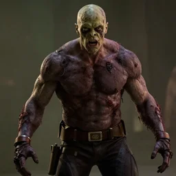 film still of zombie zombie Bruce Banner as a zombie in new avengers movie, 4k