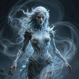 whirling portrait of a electrofied technomancer, rippling, ultra realistic, concept art, intricate details, eerie, highly detailed, photorealistic, octane render, 8 k, unreal engine. art by artgerm and greg rutkowski and alphonse mucha