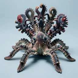 an exotic large sea creature with weird organs, plain light blue background, dslr, fine details, soft light, in the style of jean - michel basquiat