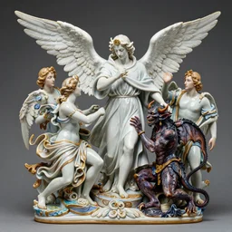 high intricate porcelain baroque angelic male priest fighting a demon, maria panfilova, andrea savchenko, mike kime, ludovic plouffe, qi sheng luo, oliver cook, trending on artstation