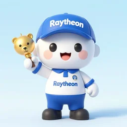 a cute new mascot character for raytheon