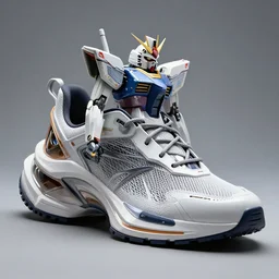 running shoe inspired by Gundam, H.R. Giger, Zaha Hadid, futuristic parametric architecture