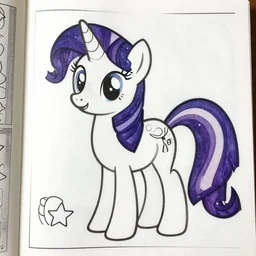 Twilight Sparkle from My Little Pony: Friendship is Magic, uncolored black and white page from a coloring book