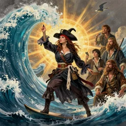 a pirate witch summoning a giant wave by olivia de berardinis and zoe mozert and mark arian and art frahm and earl moran