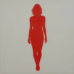 silhouette of a woman in the shape of red paint, artwork by guy denning and charlie bowater,
