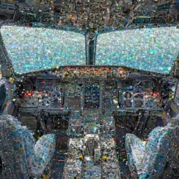 a cockpit of an airplane under the sea