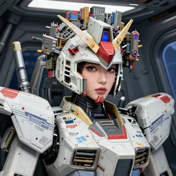 a portrait of a beautiful elite 👩🏿 gundam pilot in a cockpit, with an intricate, detailed, urban inspired hiphop afro futuristic helmet, vector behance hd jesper ejsing, rhads, makoto shinkai, lois van baarle, ilya kuvshinov, rossdraws, hd, 3 2 k, ilya kuvshinov, gustav klimt