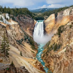 beautiful, surreal painting of Yellowstone National Park, 4k, highly detailed