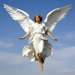 piero angela as an angel in the sky, art by artgerma