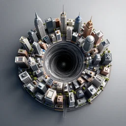 city in a shape of an black hole ultra detailed