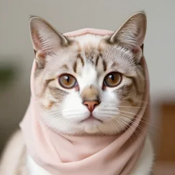brown eyed cute cat!! wearing hijab!!, beautiful, portrait