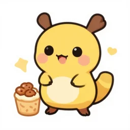 cute miss mascot tarsal tarsal ralts food sticker art, cronobreaker, beeple game icon