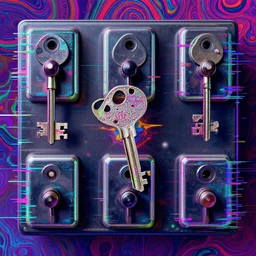 psychedelicthe key to glitch switches, psychedelic art by by kenton nelson