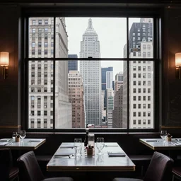 award winning photo by Saul Leiter of an insanely insanely perfect high-quality new york from an insanely perfect high-quality restaurant through an insanely perfect high-quality window